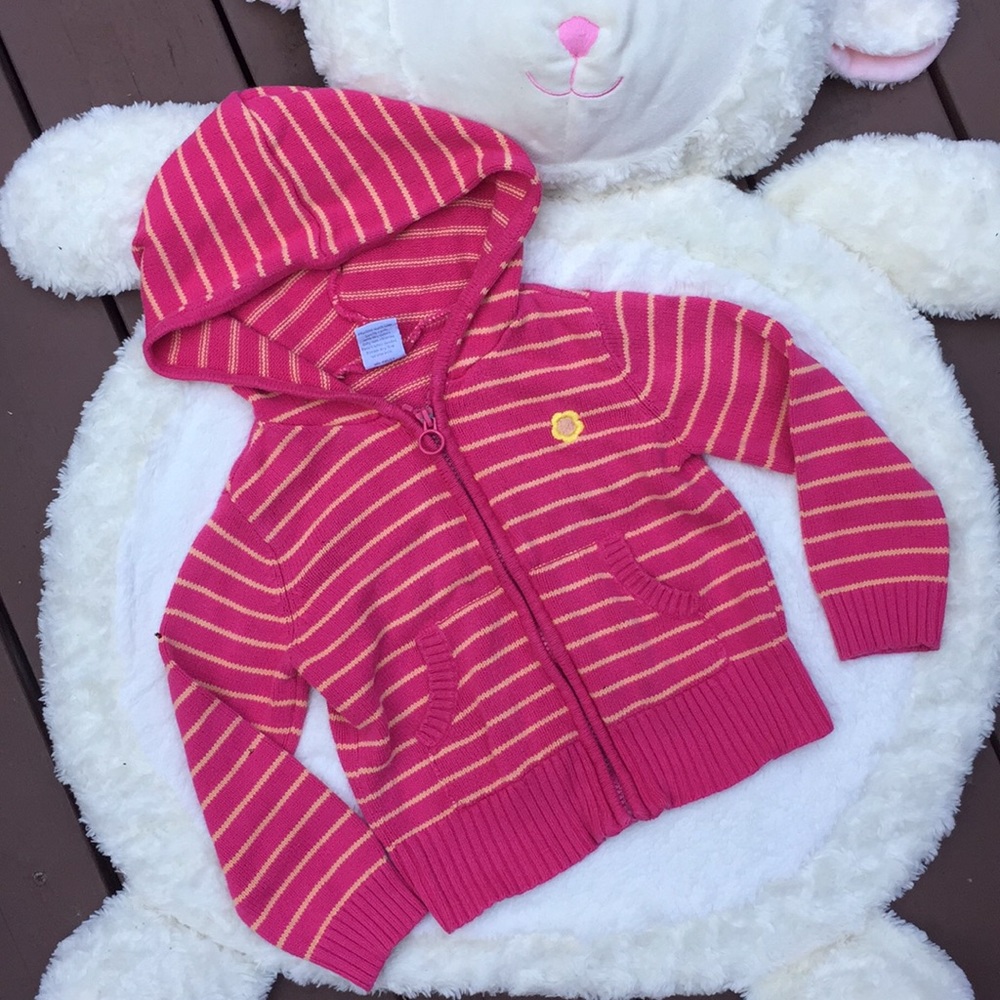 {Sprockets} Pink & Orange Striped Knit Sweater